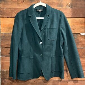 Talbots Wool Blend Blazer - Size 14P - Deep Forest Green
